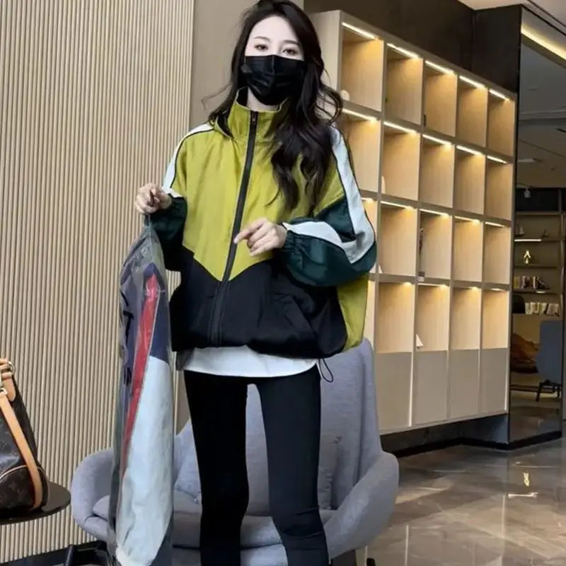 Cralom Zipper Sweatshirt Jacket Women's Streetwear 2024 Luxury Fashion Coat