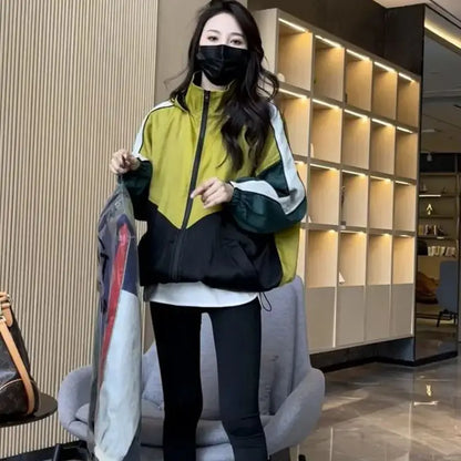 Cralom Zipper Sweatshirt Jacket Women's Streetwear 2024 Luxury Fashion Coat