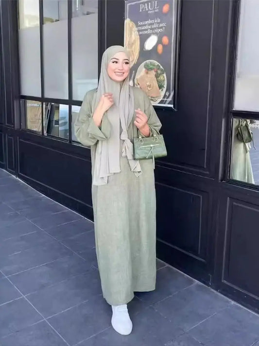 Ramadan Eid Abaya Dress for Women by Cralom - Modest Muslim Kaftan Robe