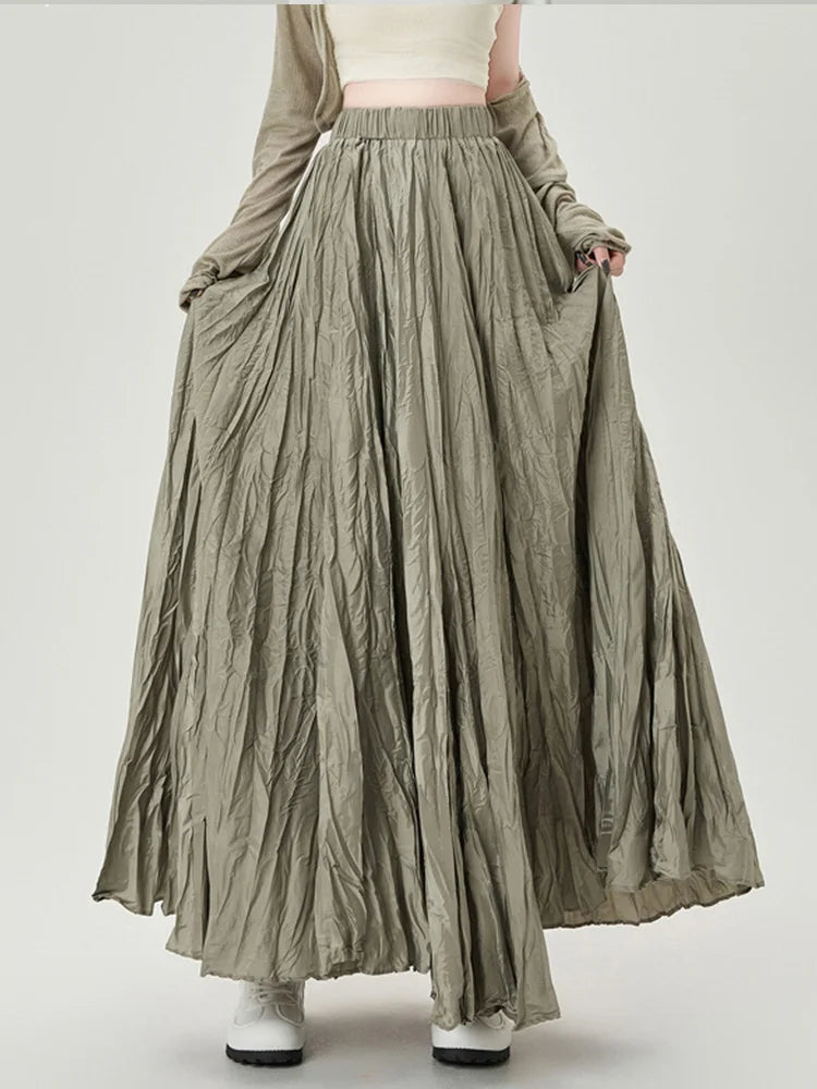 Cralom Women's High Waist A-Line Pleated Skirt - 2025 New Collection