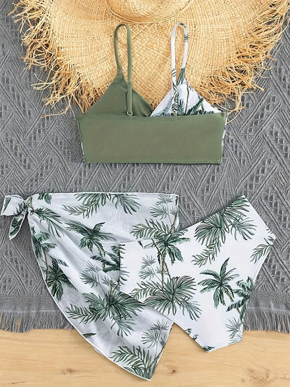 Cralom Young Girl 3-Piece Bikini Set - Big Girl Separated Swimsuit