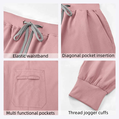 Cralom Premium Nurse Scrubs Set - Clinical Style for Anti-Wrinkle Medical Uniforms