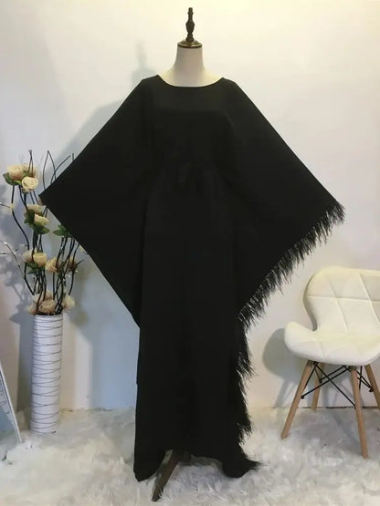 Cralom Women's Classic Black Djellaba Robe: Modest Fashion Abaya Kaftan