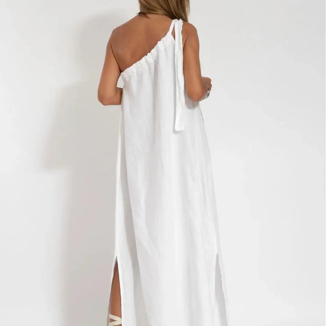 Cralom Women's Asymmetric Split Sleeveless Dress - Summer 2024
