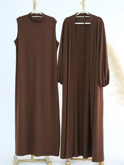 Helyn's Ramadan Eid Satin Abaya Dubai Set