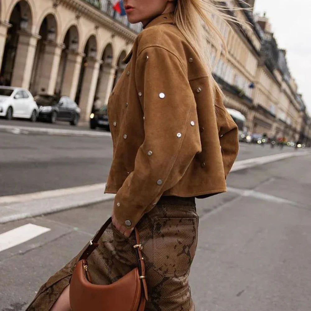 Cralom Patchwork Zipper Jacket: Stylish Women's Outerwear