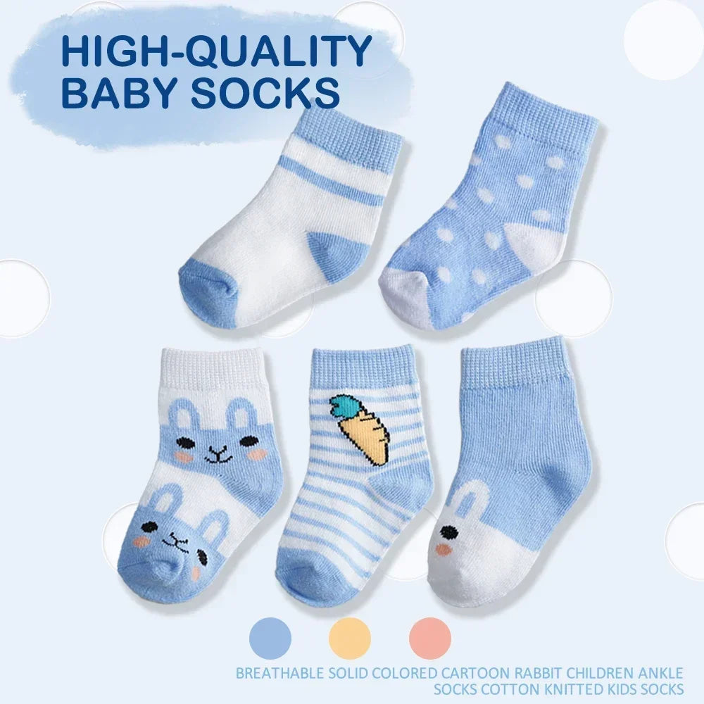 Newborn Boy Cotton Crew Socks 10-Pack by Cralom for Infants & Toddlers