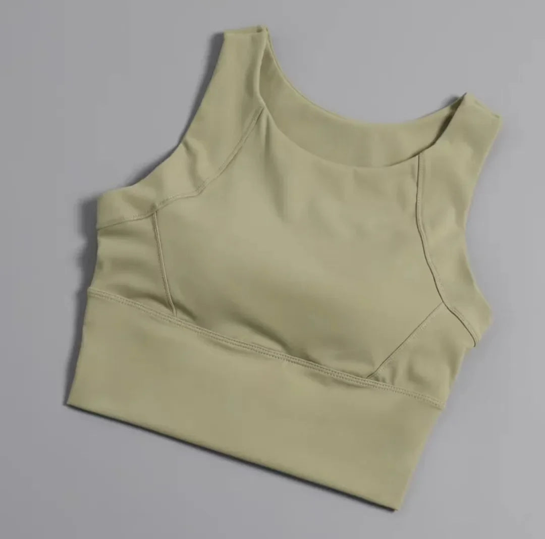 Cralom Shockproof Yoga Bra for Women, Quick Dry Gym Crop Top, Running Workout Bra