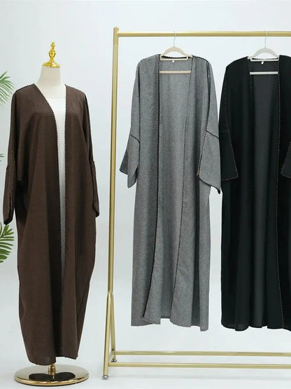 Cralom Kimono Eid Abaya Dress for Modest Muslim Women