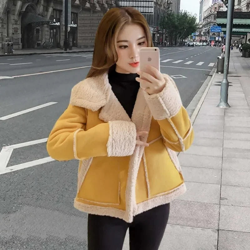 Cralom Women's Cold Weather Wool Coat | Insulated Fleece Jacket for Winter