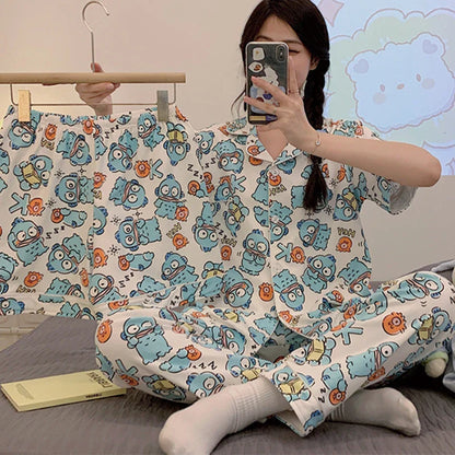 Cralom Hangyodon Pajama Set for Women: Loose, Casual, 3-Piece Loungewear Collection