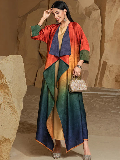 Cralom Modest Ramadan Abaya Kimono Kebaya Dress for Women Muslim Robe Kaftans