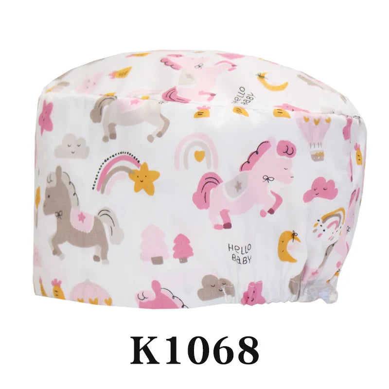 Cralom Women's Surgical Caps - Dental Nursing Hats for Pet Hospital