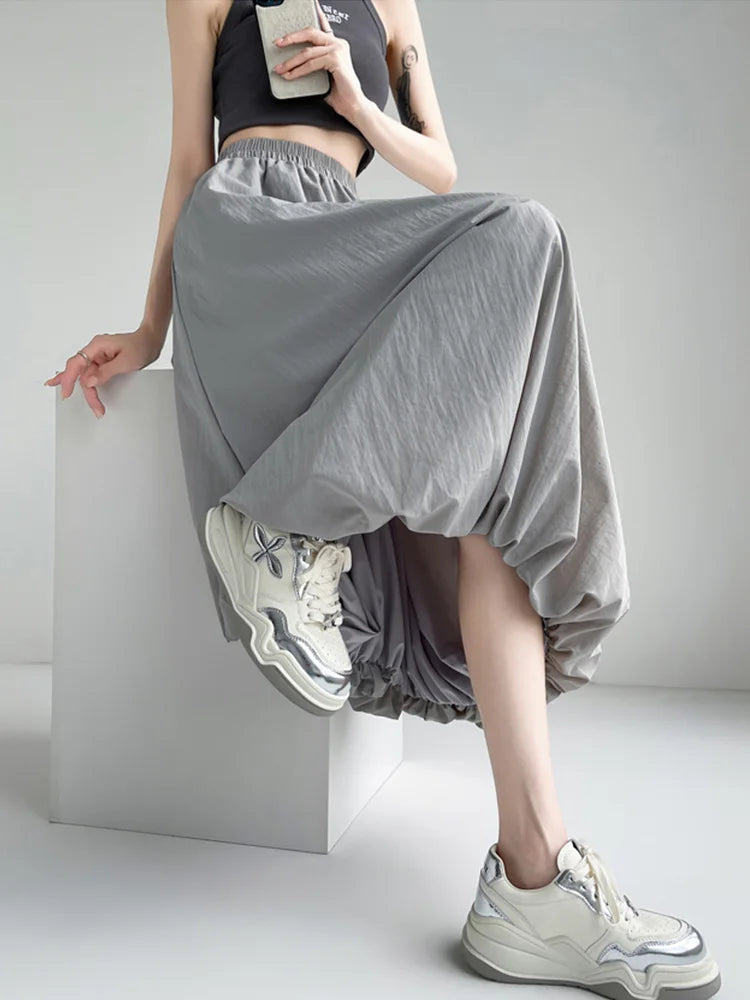 Cralom Vintage Streetwear Casual Skirts | High Waist Ball Gown | 2025 New Spring Summer