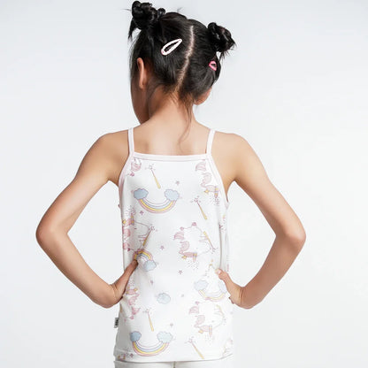 Girls Cotton Singlet Tops Breathable Tank by Cralom - Kids Cartoon Camisole Undershirt