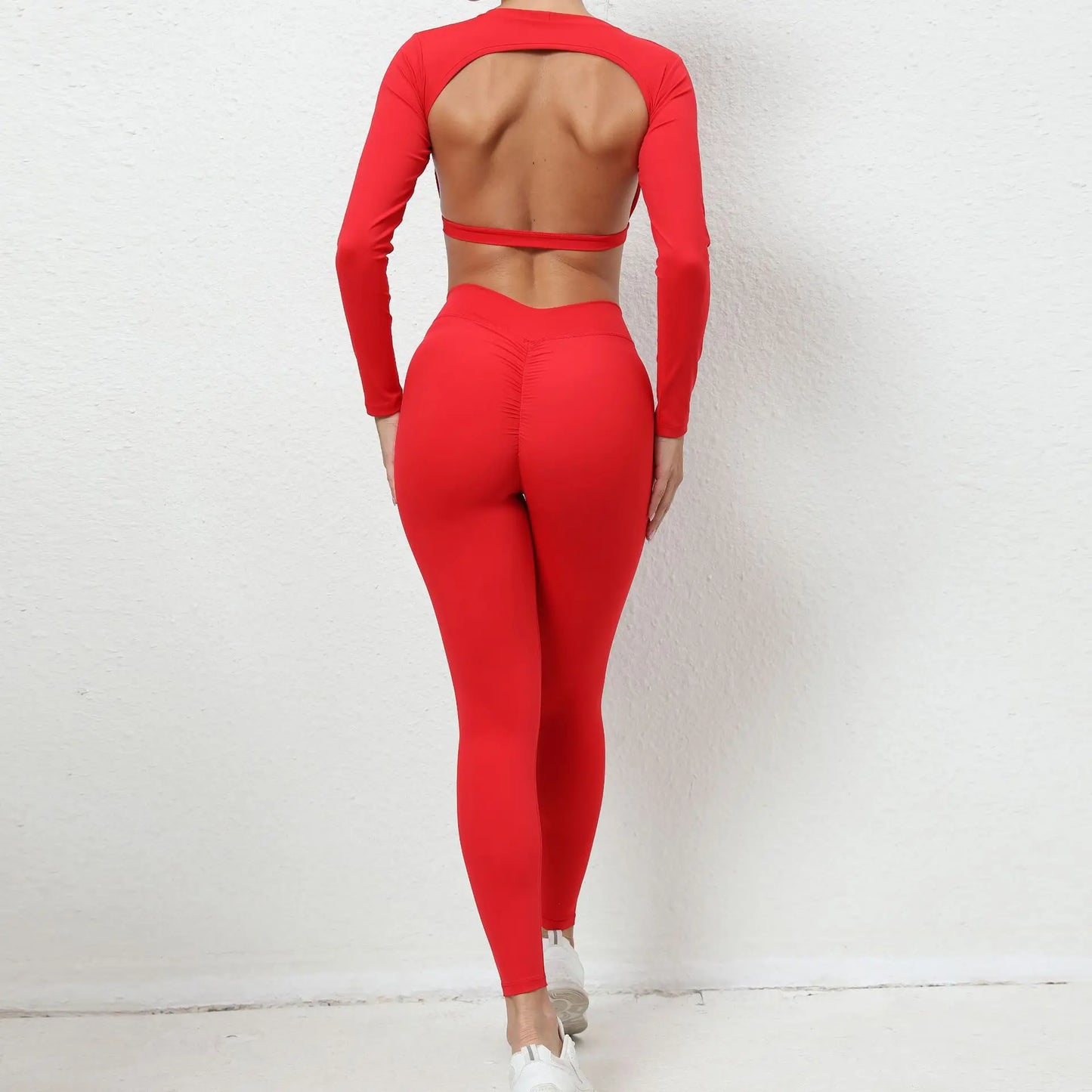 Cralom 2pcs Gym Set: Crop Top & Leggings Workout Yoga Suit for Women