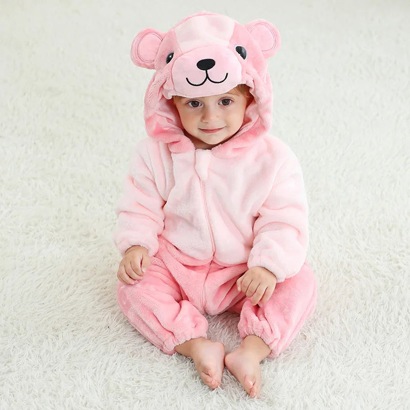 Cralom Giraffe Baby Hooded Jumpsuit: Unisex Yellow Pajamas