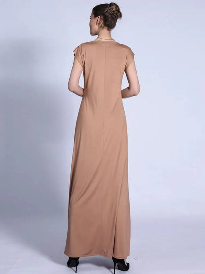 Cralom Ramadan Eid Khaki Abaya Dress for Women