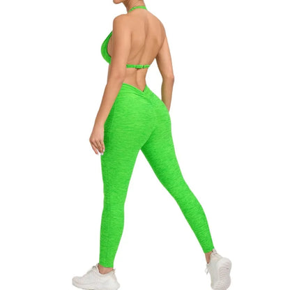 Cralom Color-Block High Waist Yoga Set - Slim Fit Bra & Pants