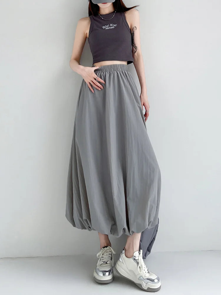 Cralom Vintage Streetwear Casual Skirts | High Waist Ball Gown | 2025 New Spring Summer