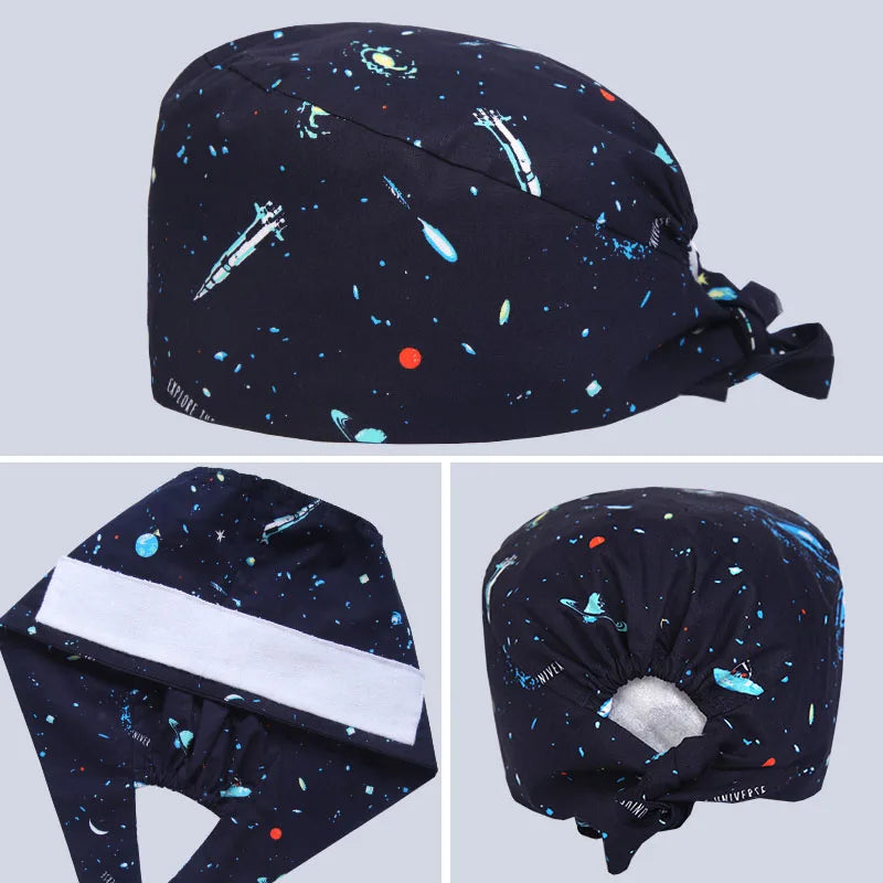 Cralom Cotton Scrub Caps - Breathable Surgical Hats for Women and Men