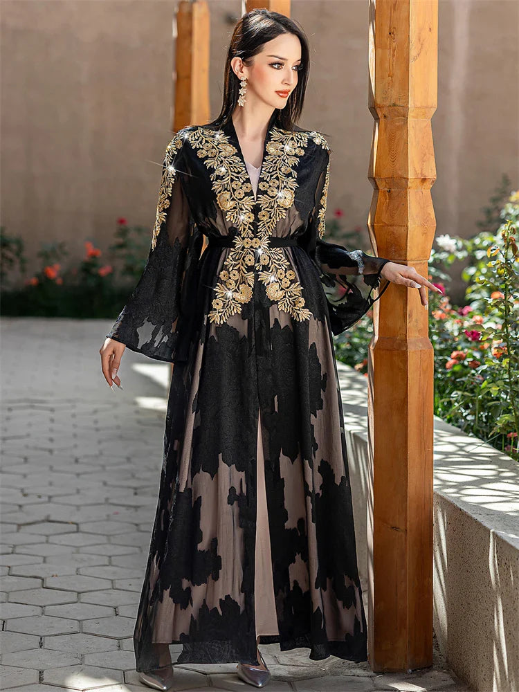 Cralom Black Kimono Abaya Set - Cralom Collection