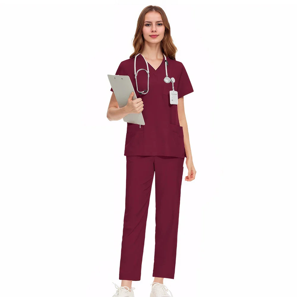 Cralom Medical Professional Scrub Set: Doctor Nurse Uniform for Hospital Beauty Salon
