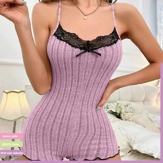 Cralom Butterfly Back Lace Pajamas - Women's Summer One-Piece Sling åçxyz[axis]