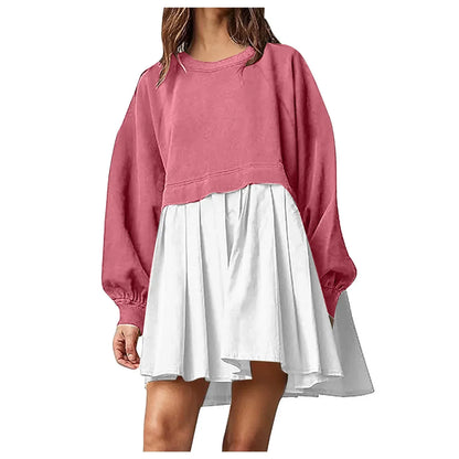 Cralom Color Blocked Pleated Dress for Autumn 2024