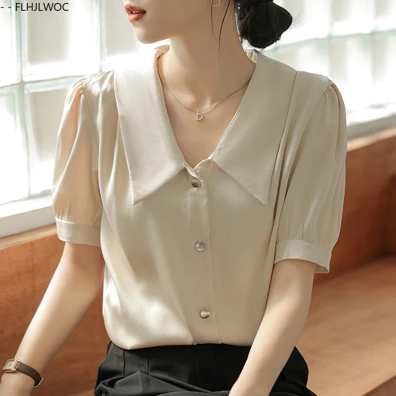Cralom Pink Chiffon Button-Up Blouse - Summer 2025 Collection