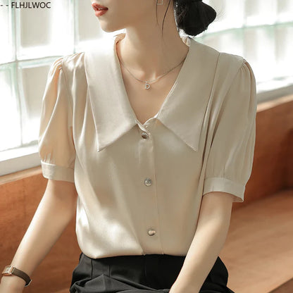 Cralom Pink Chiffon Button-Up Blouse - Summer 2025 Collection