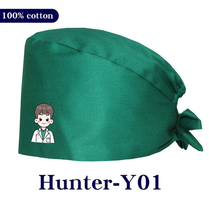 Cralom Cartoon Printed Surgical Scrub Caps for Medical & Pet Grooming Pros