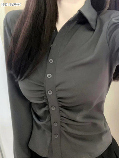 Cralom Women's Sweet Button Up Shirt - Chic Vintage Design