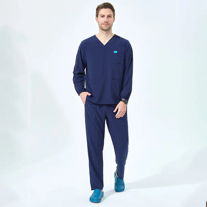 Cralom Unisex Scrub Top & Drawstring Pant Set for Medical, Beauty & Spa