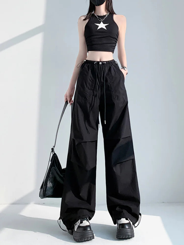 Cralom Vintage Cargo Capris with Pockets & Lace-Up Detail