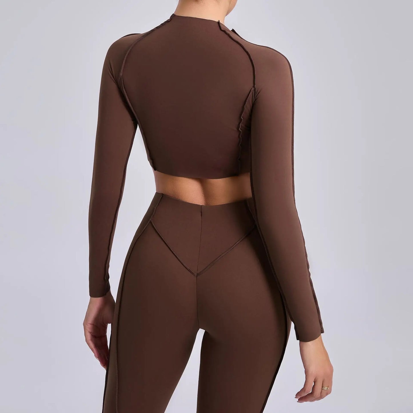 Cralom Yoga Tight Long Sleeve Top for Women's Fitness and Workout
