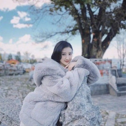 Cralom Loose Mink Fur Imitation Coat for Women - Y2K Harajuku Vintage Style