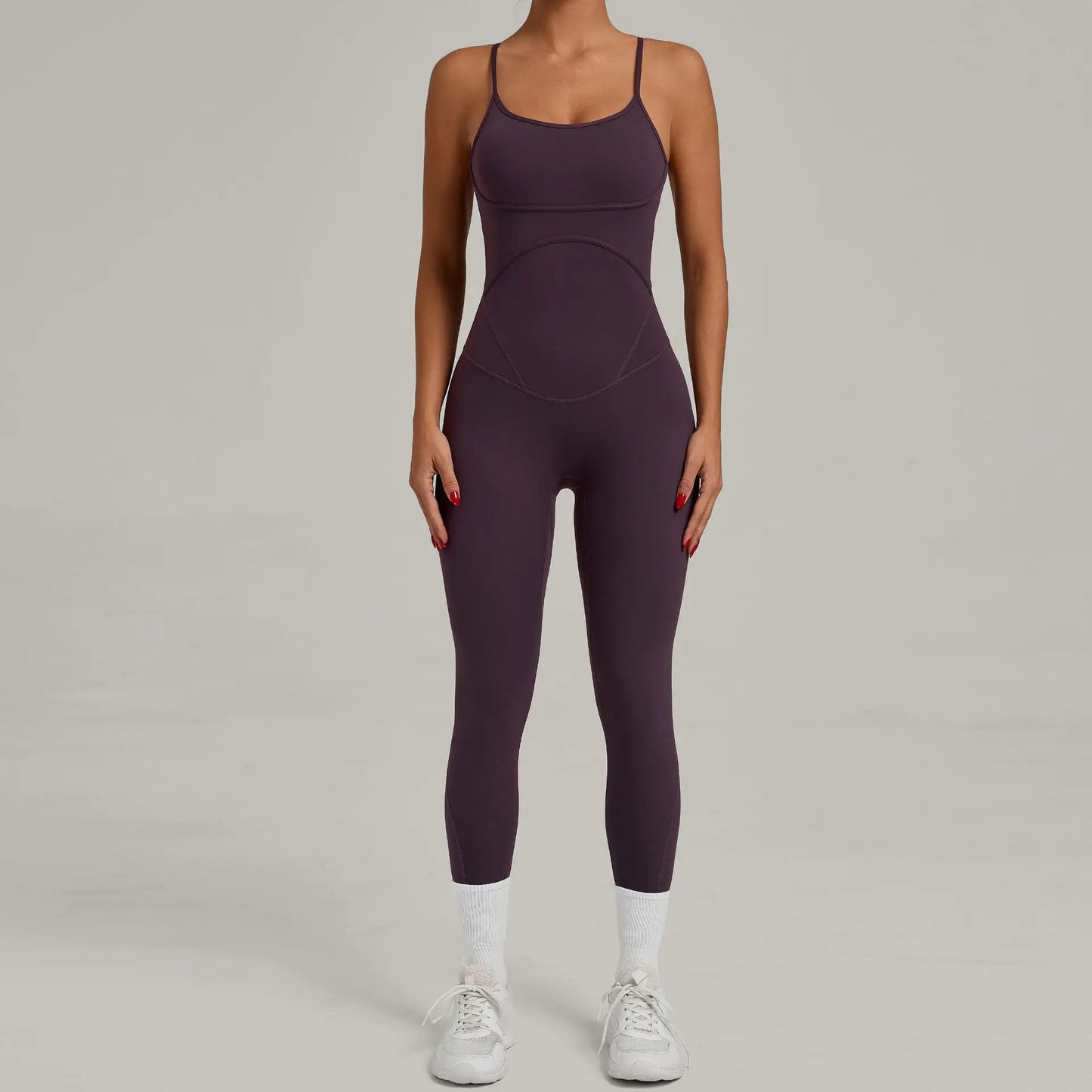 Cralom Cross Back Jumpsuit Yoga Set Gym Running Fitness Hip Lift Kit
