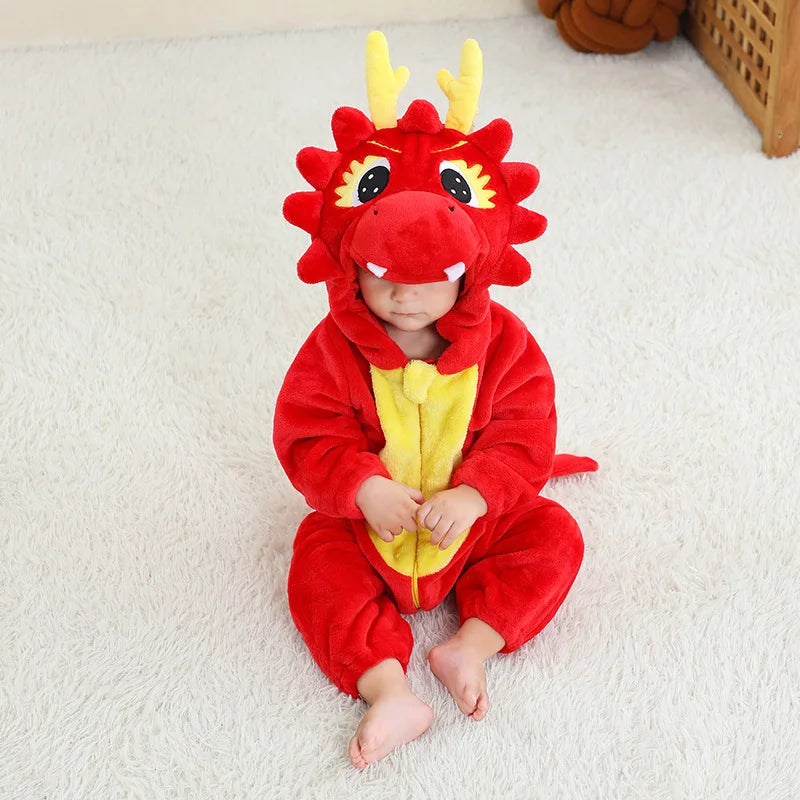 Cralom Giraffe Baby Hooded Jumpsuit: Unisex Yellow Pajamas