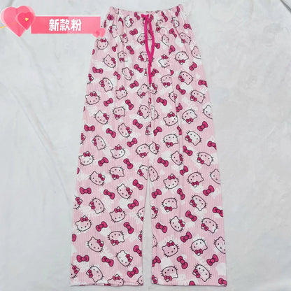 Cralom Hello Kitty Women's Loose Pink Sleep Pants