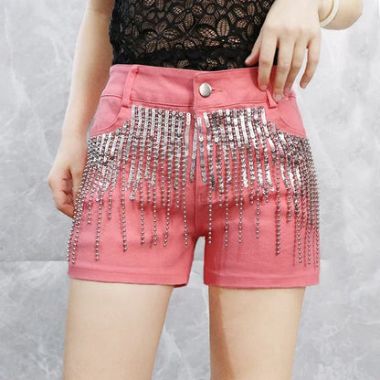 Cralom High Waist Hottie Denim Shorts Straight Jeans for Women - Y2K Fashion