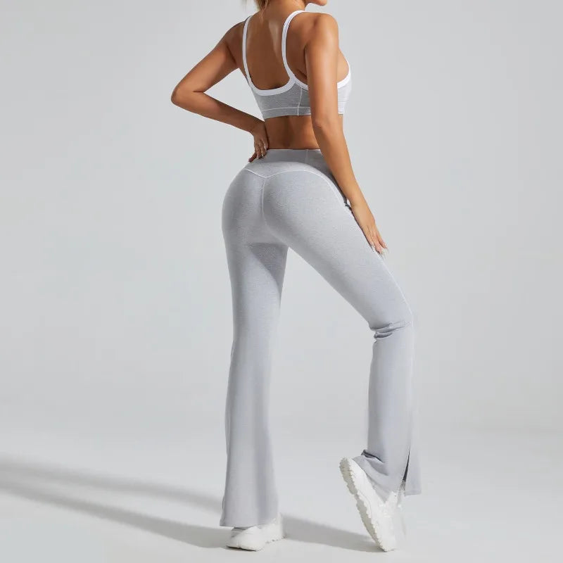 Cralom Seamless Yoga Set: Naked Feel Backless Sports Bra & High Stretch Workout Outfit