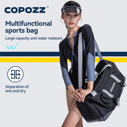 Cralom 30L Gym Bag with Shoes Compartment Waterproof Unisex Handbag Crossbody