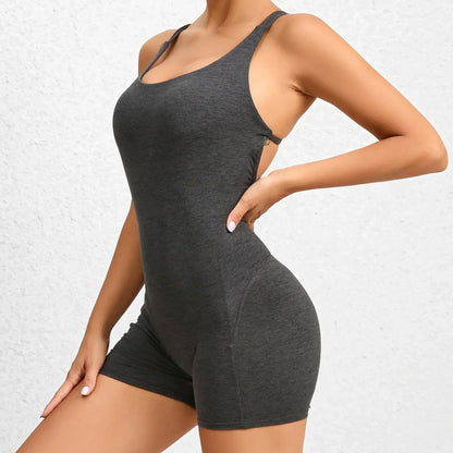 Cralom Pleated Yoga Jumpsuit Set for Women