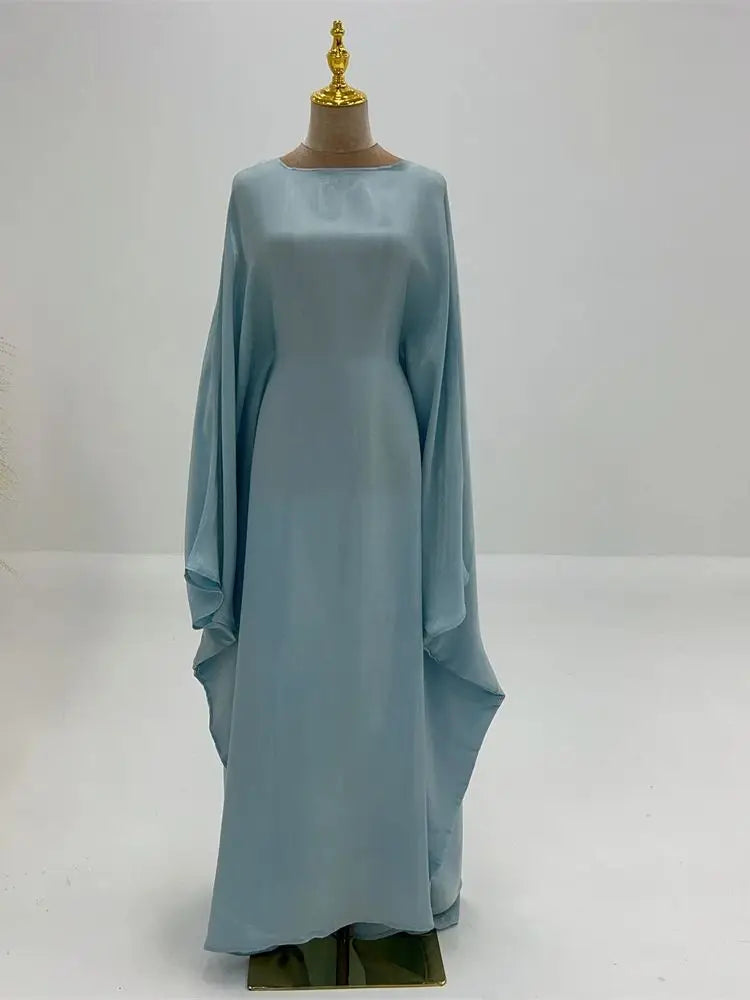 Helynys Butterfly Satin Maxi Abaya - Luxurious Dubai Kaftan Dress
