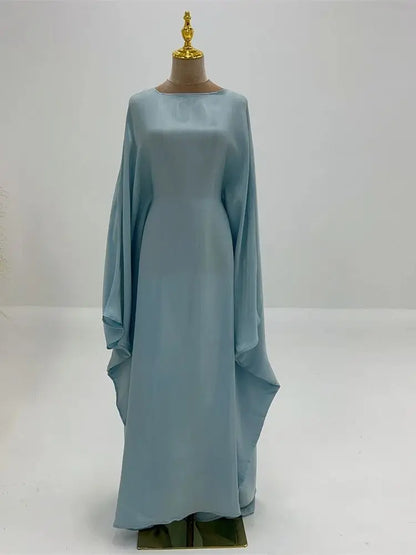 Helynys Butterfly Satin Maxi Abaya - Luxurious Dubai Kaftan Dress