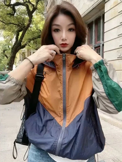 Cralom Zipper Sweatshirt Jacket Women's Streetwear 2024 Luxury Fashion Coat