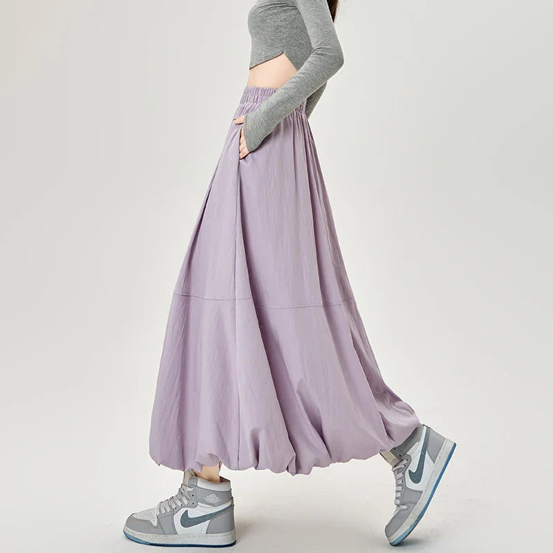 Cralom High Waist A Line Lantern Skirt - 2025 New Collection