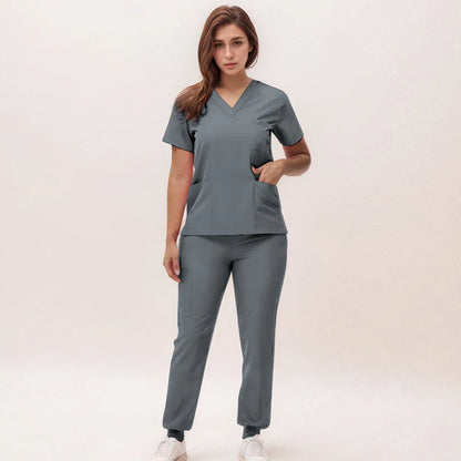Cralom V-Neck Scrub Set - Premium Nurse Uniform & Doctor Surgical Workwear