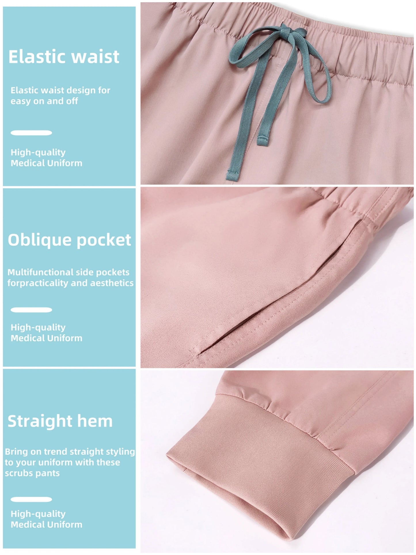 Cralom Multicolor Beauty Scrubs Set for Women: Top + Straight Pant Uniform